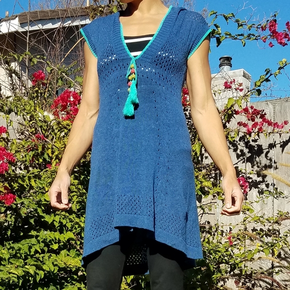project e vintage Dresses & Skirts - Project E Vintage Hooded Sweater Dress